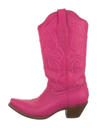Pre-owned Corral Boots Leather Western Boots In Pink