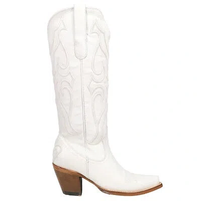 Pre-owned Corral Boots Stitch Pattern Embroidery Snip Toe Cowboy Womens White Casual Boot