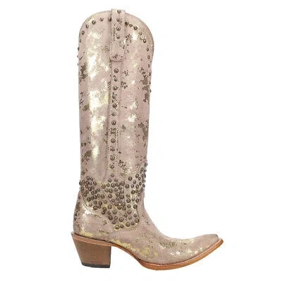 Pre-owned Corral Boots Tall Metallic Embroidered Studded Pointed Toe Cowboy Womens Brown, In Gray