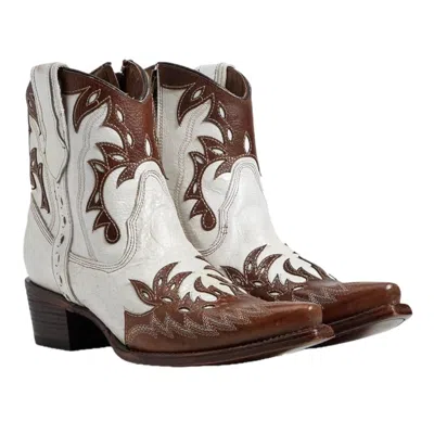Corral Boots Women's Circle G By  White Leather Snipe Toe Western Boost Zogg2311 In Multi