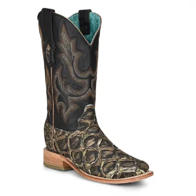 Pre-owned Corral Boots Women's Corral Fish Boots Handcrafted Green A4298
