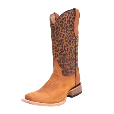 Corral Circle G Youth Girls Cowboy Boots In Honey Leopard In Multi