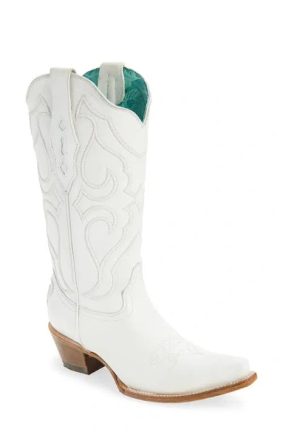 Corral Embroidered Mid Calf Western Boot In White