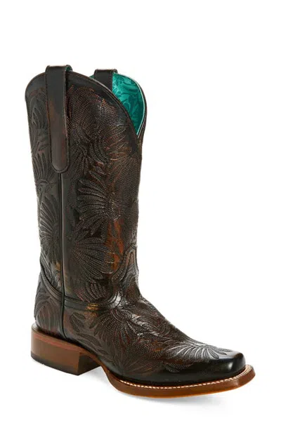 Corral Floral Petal Embroidered Cowboy Boot In Brown