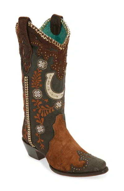 Corral Horseshoe Overlay Western Boot In Brown