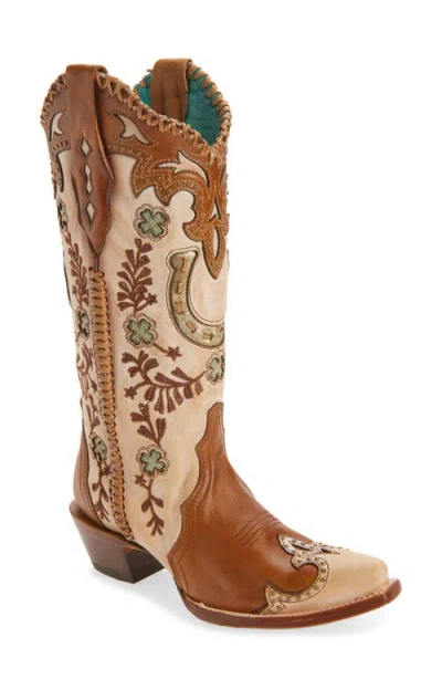 Corral Horseshoe Overlay Western Boot In Brown