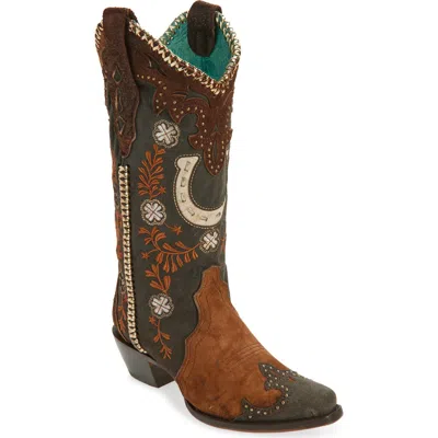 Corral Horseshoe Overlay Western Boot In Brown