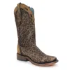 CORRAL LADIES WESTERN SQUARE TOE BOOT IN SAND LEOPARD