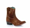 CORRAL LAMB ABSTRACT BOOTIE IN CHOCOLATE