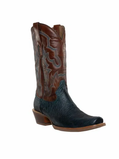 Corral Men's A4401 Ostrich Embroidery Boot In Navy Blue Cognac In Multi