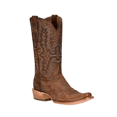 Pre-owned Corral ® Men's Brown Embroidered Narrow Square Toe Boots A4229