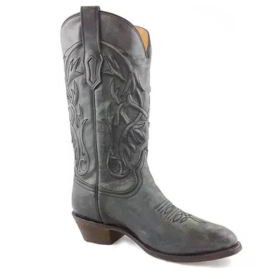 Corral Men's Embroidery Round Toe Boots In Blue Jeans In Gray
