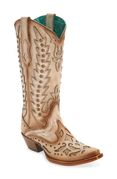 Corral Overlay Mid Calf Western Boot In Brown