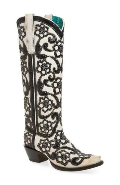 Corral Sequin Embellished Overlay Western Boot In Multi