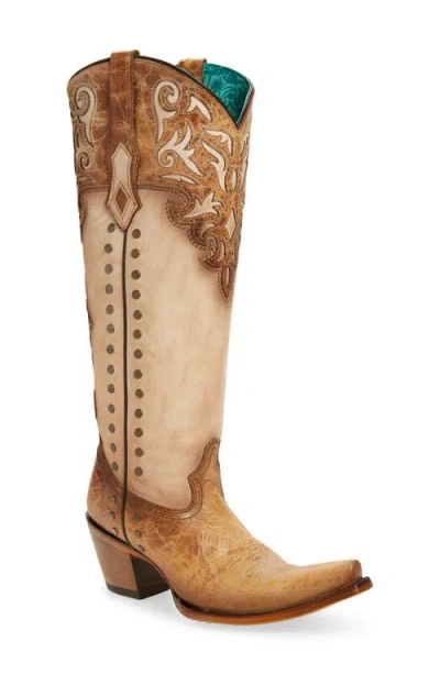Corral Stud & Overlay Western Boot In Brown