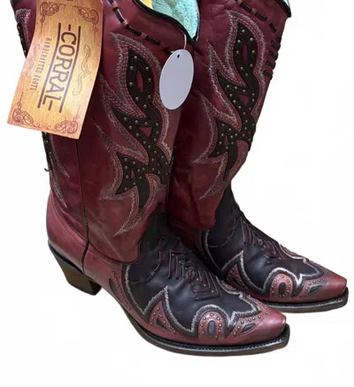 Corral Women's Embroidered Boots In Wine In Multi