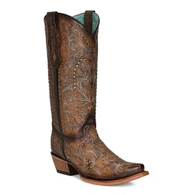 Corral Women's Embroidered Snip-toe Cowgirl Boot In Maple In Brown