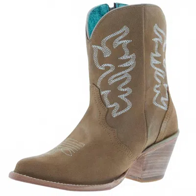 Corral Women's Embroidered Zipper Ankle Boot In Camel In Brown