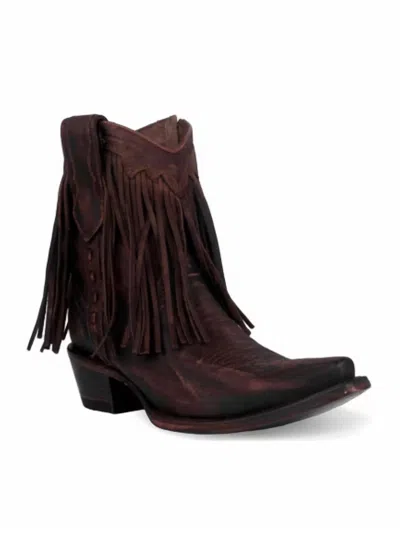 Corral Women's Fringe Ankle Western Boots In Brick In Brown