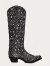 Corral Women's Glitter Overlay & Embroidery Triad Tall Boots In Black In Animal Print