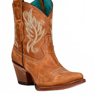 Corral Women's Golden Embroidery Ankle Boot In Tan In Multi