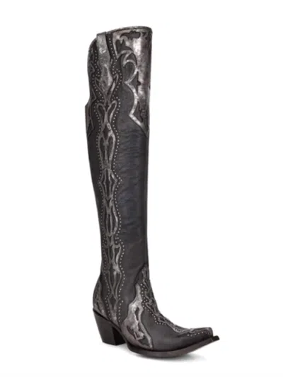 Corral Women's Overlay Tall Top Western Boots In Black