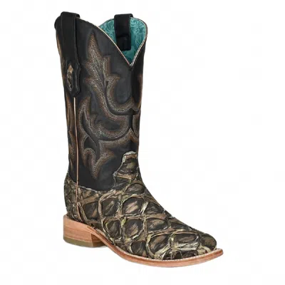 Corral Women's Pirarucu Boot In Green/black