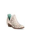 Corral Women's Python Fringe Bootie In Natural/white. In Multi