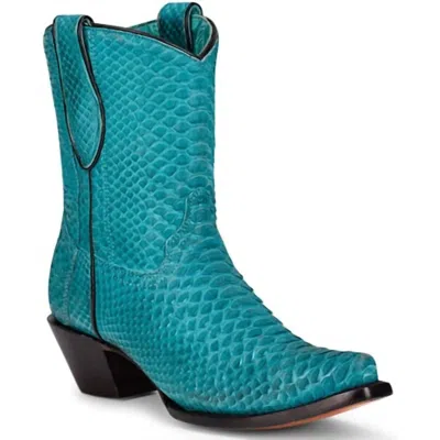 Corral Women's Python Snip Toe Boots In Turquoise In Blue
