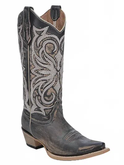 Corral Women's Snip-toe Western Boot In Distressed Brown In Gray