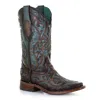 CORRAL WOMEN'S SQUARE TOE WESTERN BOOTS IN TURQUOISE