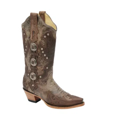 Corral Women's Western Equestrian Cowboy Boots In Tabac Brown