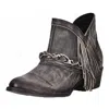 Corral Women's Zipper & Woven Round Toe Bootie In Black In Black