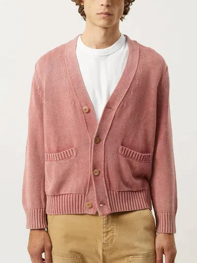 Corridor Acid Wash Cardigan In Red In Pink