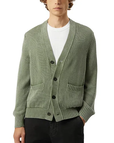 Corridor Acid Wash Cardigan Sweater In Green