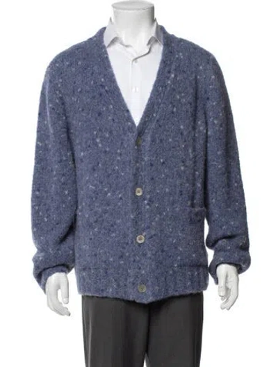 Pre-owned Corridor Alpaca Patterned Cardigan In Blue