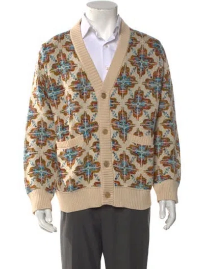 Pre-owned Corridor Alpaca Printed Cardigan In Neutral