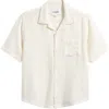 Corridor Basket Weave Short Sleeve Button-up Shirt In Neutral