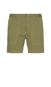 Corridor Bedford Cord Camp Pocket Shorts In Green