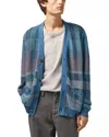 Corridor Checked Organic Pima Cotton Cardigan In Blue