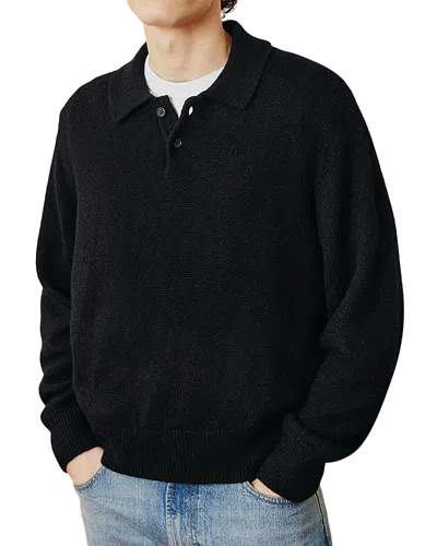 Corridor Brushed Alpaca Polo Sweater In Black