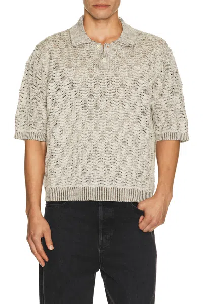 Corridor Cable Lace Polo In Natural