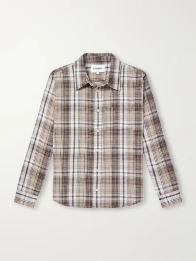 Corridor Checked Flannel Shirt In Brown