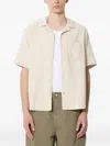 Corridor Chest-pocket Textured Shirt In Brown
