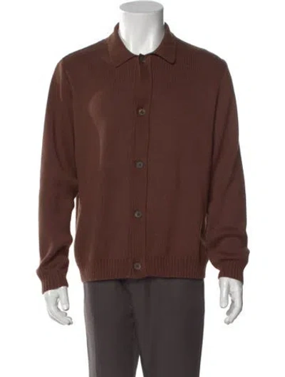 Pre-owned Corridor Collar Long Sleeve Cardigan In Brown
