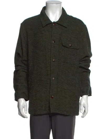 Pre-owned Corridor Collar Long Sleeve Cardigan In Green