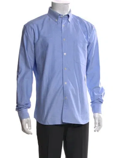 Pre-owned Corridor Collar Long Sleeve Polo Shirt In Blue