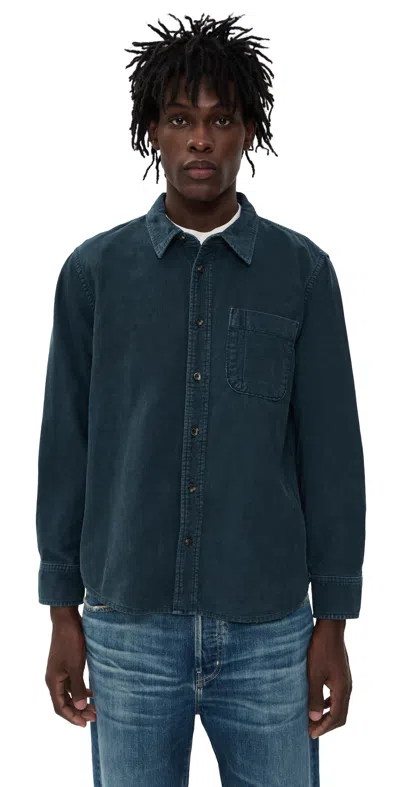 Corridor Corduroy Button Down Navy In Blue