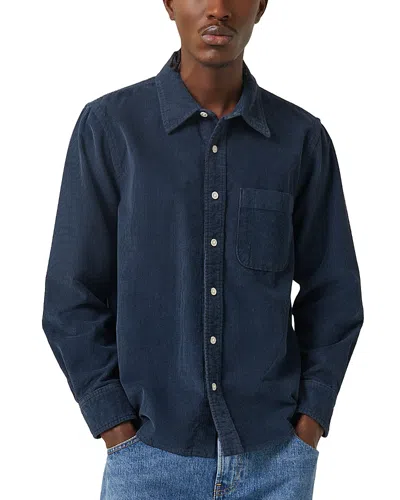 Corridor Corduroy Long Sleeve Button Front Shirt In Blue