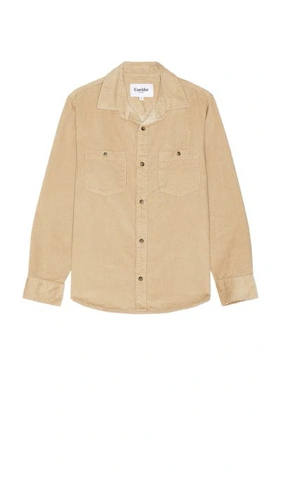 Corridor Corduroy Long Sleeve Shirt In Camel
